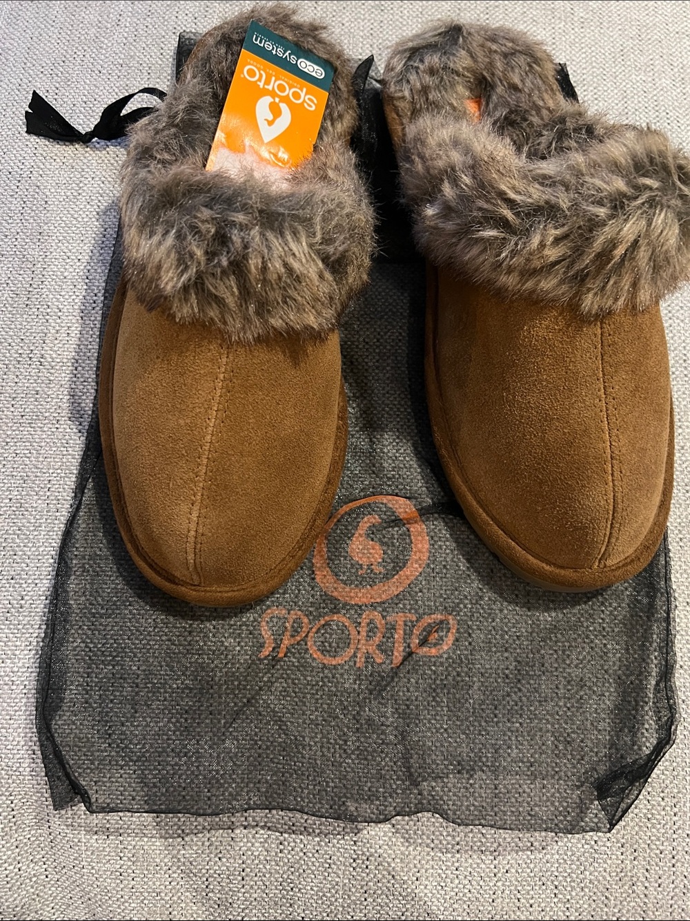 Sporto Chestnut Brown Slip-On Clogs